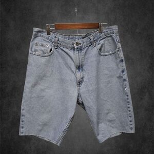 90s Baggy Knee Length Denim Cut Off Shorts